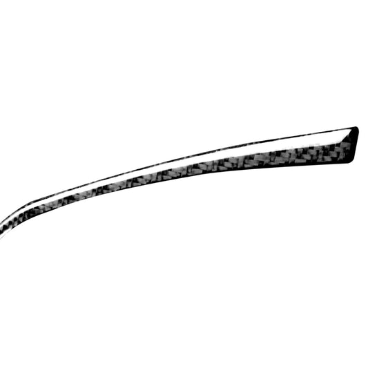 Carbon fiber speedometer trim sticker, angled edge with textured black pattern