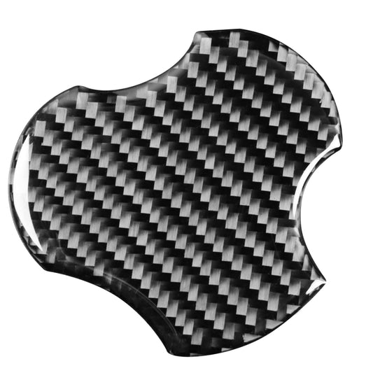 Single molded cup holder mat sticker with carbon-fiber weave pattern