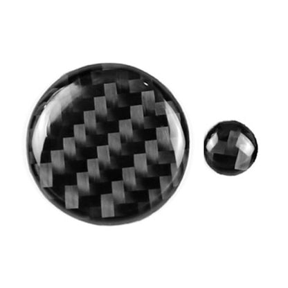 Carbon fiber pattern multimedia knob sticker set, round 27mm and small 9mm pieces