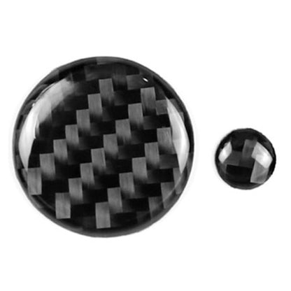 Carbon fiber-look center control multimedia knob decorative sticker, round, black/gray