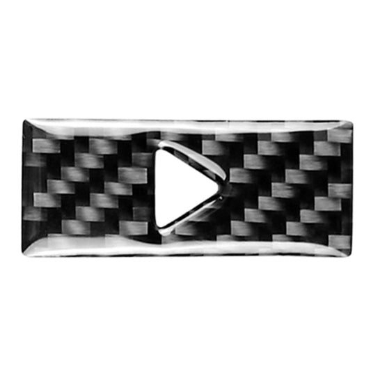 Carbon fiber look warning light decal strip with centered white triangle hazard icon