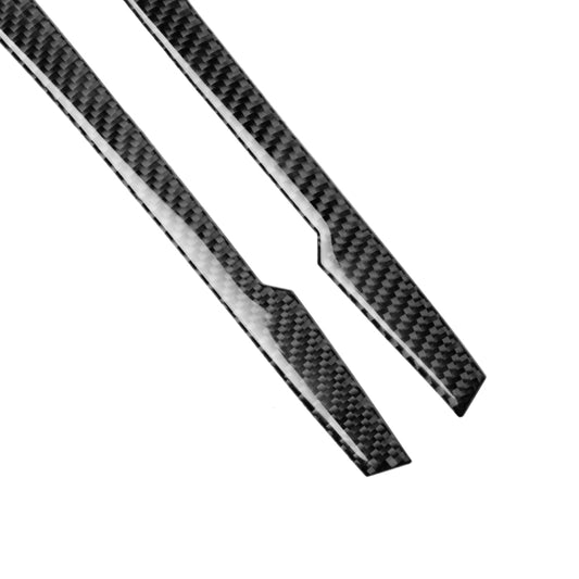 Close-up of black carbon fiber weave headlight eyebrow stickers