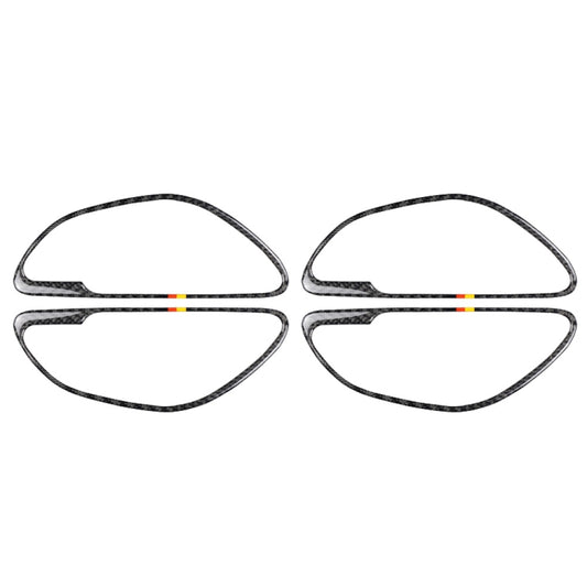 Set of carbon fiber handle decorative stickers with German stripe accents (2 pieces)