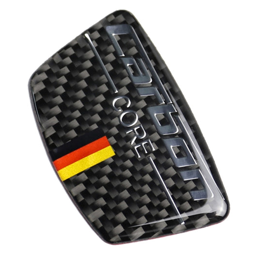 Carbon fiber doorpost sticker insert with German flag stripe and silver grille detailing