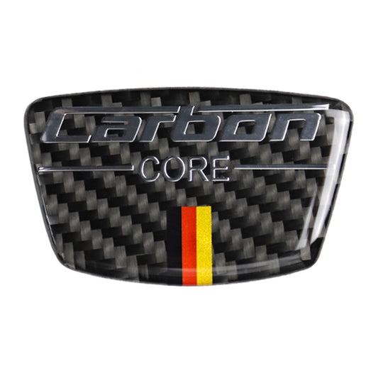 Carbon fiber doorpost decorative sticker with German flag stripe, black and silver letters