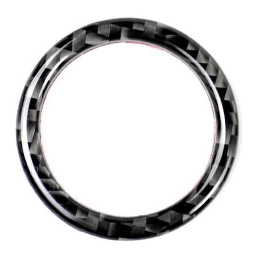 Carbon fiber look start ring sticker, round black with silver stripes