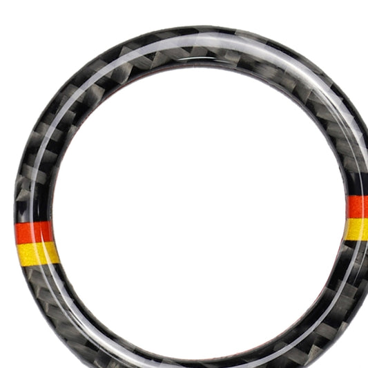 Carbon fiber start ring sticker with German tricolor stripe, glossy black rim