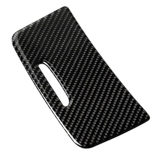 Black carbon-fiber central control panel sticker with single oval cutout