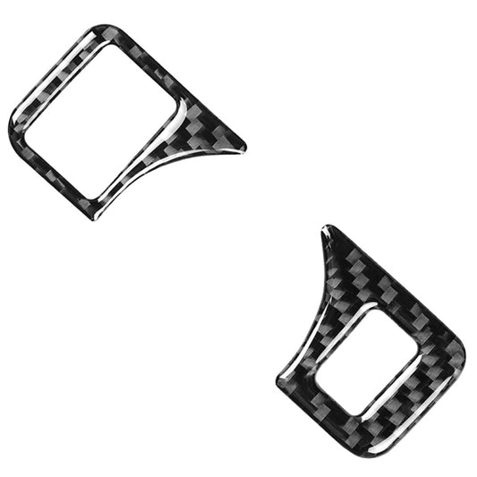 Carbon fiber headlight switch trim sticker, angled set with oval center and cutouts