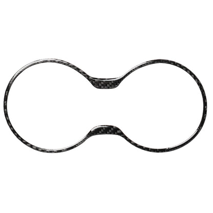 Carbon fiber cup holder frame sticker with double-oval cutout, black