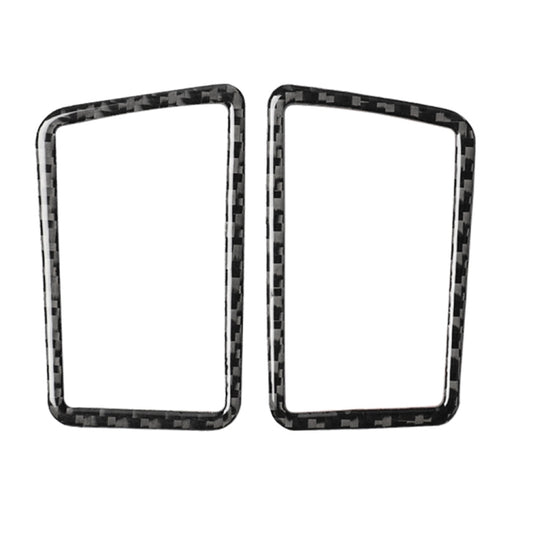 Pair of carbon fiber-look dashboard air vent trim stickers, rectangular frames