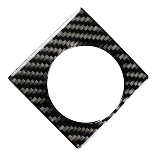 Carbon fiber knob decorative sticker bezel with circular cutout, square diamond shape