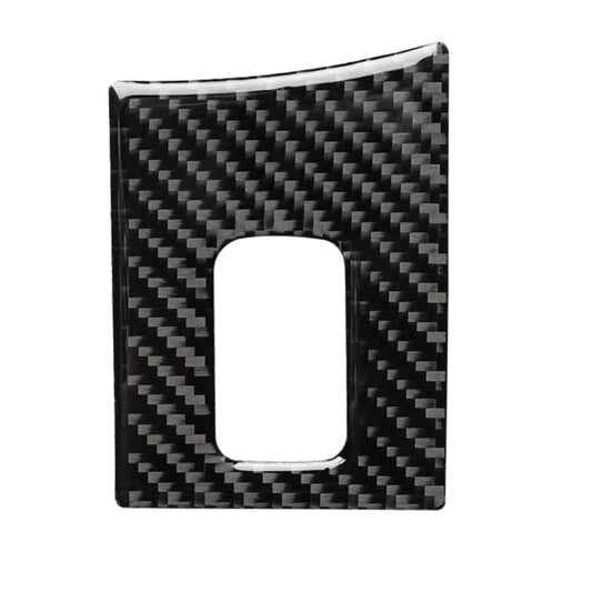 Carbon fiber-look armrest box sticker with rectangular cutout, black, left-drive