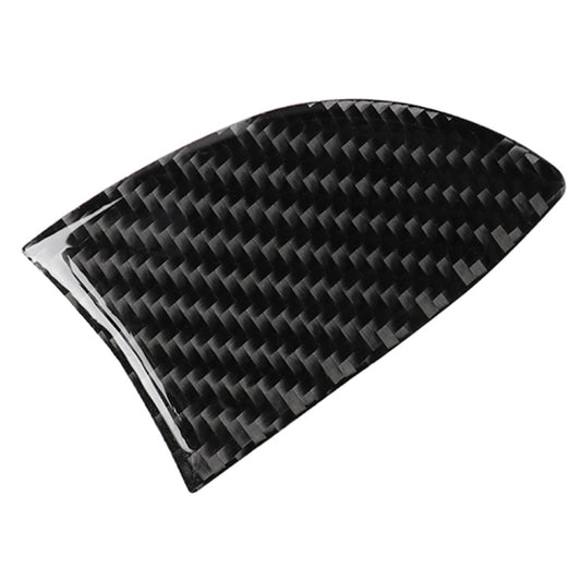 Black carbon fiber patterned inner door bowl decorative sticker, curved corner piece.