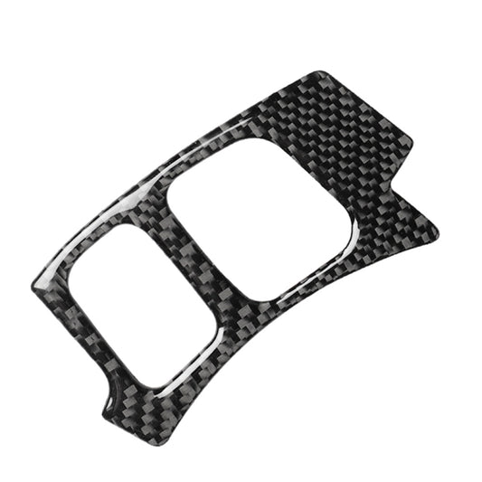 Carbon fiber steering wheel button cover insert with two white window openings
