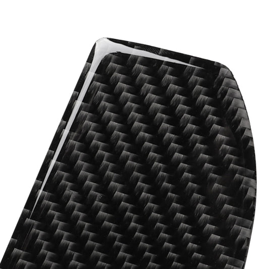 Carbon fiber weave window lift sticker, close-up surface with glossy black finish