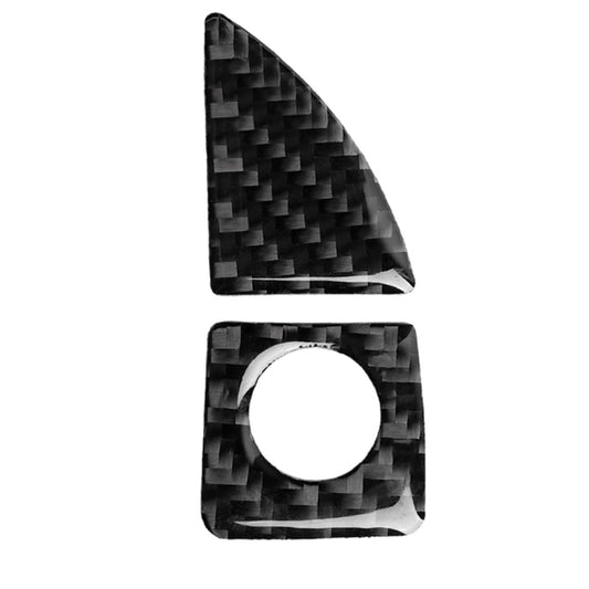 Carbon fiber glove box switch decorative sticker set with circular cutout, right drive