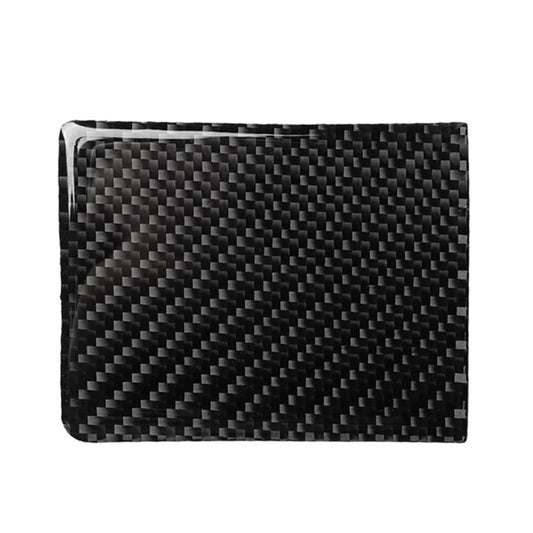 Carbon fiber water cup holder panel sticker, dark checkered pattern, rectangular