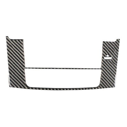 Carbon fiber navigation panel sticker with rectangular center opening and side tabs