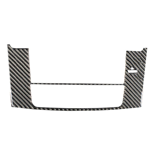 Carbon fiber navigation panel sticker with rectangular center opening and side tabs