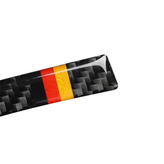 Carbon fiber anti-collision strip end with red and yellow center stripe