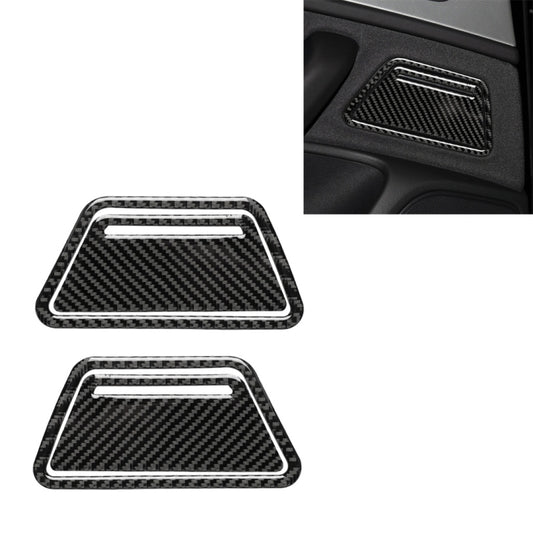 Carbon fiber ashtray panel decorative sticker set with silver trim, two pieces