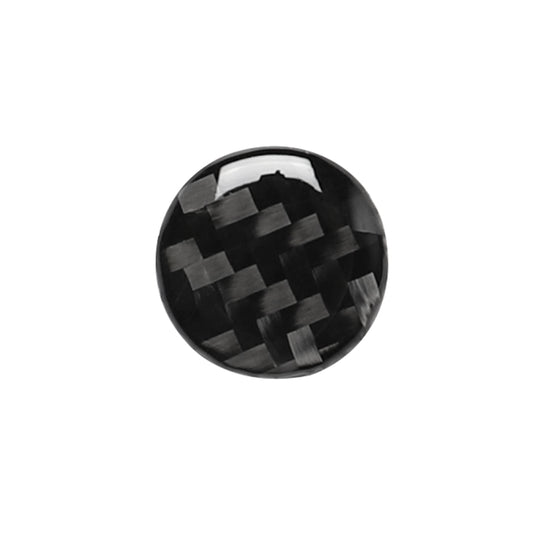 Round carbon-fiber air conditioner knob sticker with black checker weave