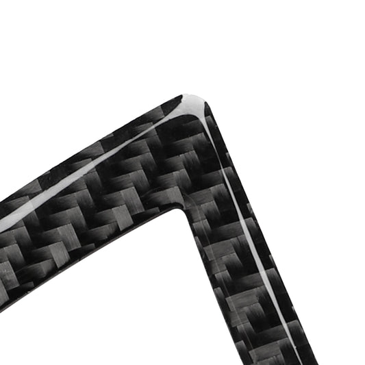 Carbon fiber-look trim sticker corner with glossy weave pattern