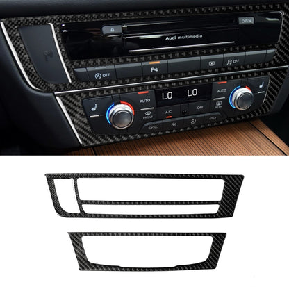 Carbon fiber-style air vent trim overlay for car climate control panel, black textured look.