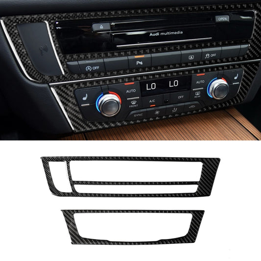 Carbon fiber-style air vent trim overlay for car climate control panel, black textured look.
