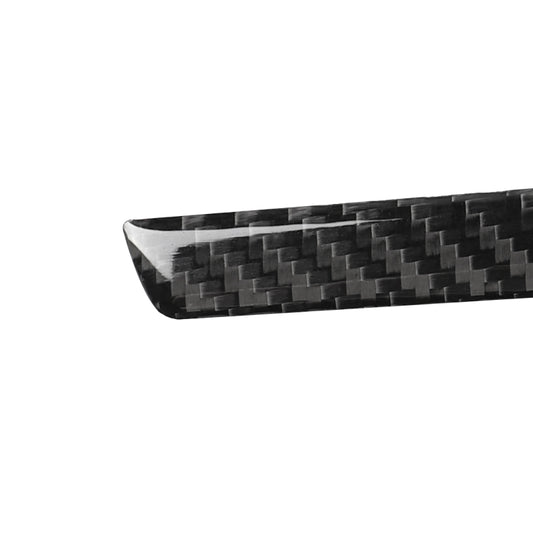 Curved carbon fiber trim strip corner, black diagonal weave finish