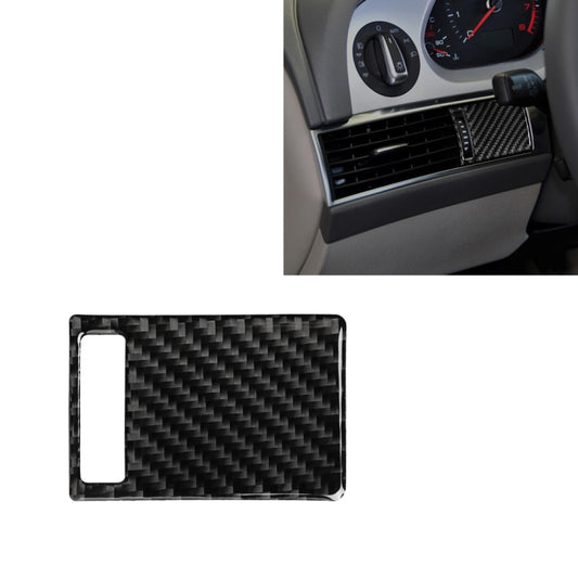 Car interior air outlet panel sticker with black carbon fiber finish on vent, left drive
