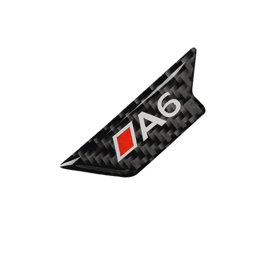 Single carbon-fiber door bowl sticker with A6 text and red badge
