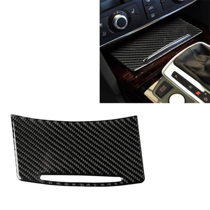 Carbon fiber look storage cover sticker with vent-style cutout, black weave finish