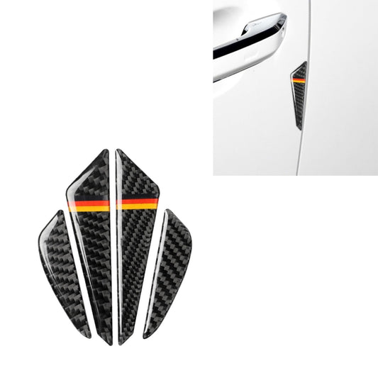 Carbon fiber-look anti-collision sticker set with German flag stripes, black, 3-piece