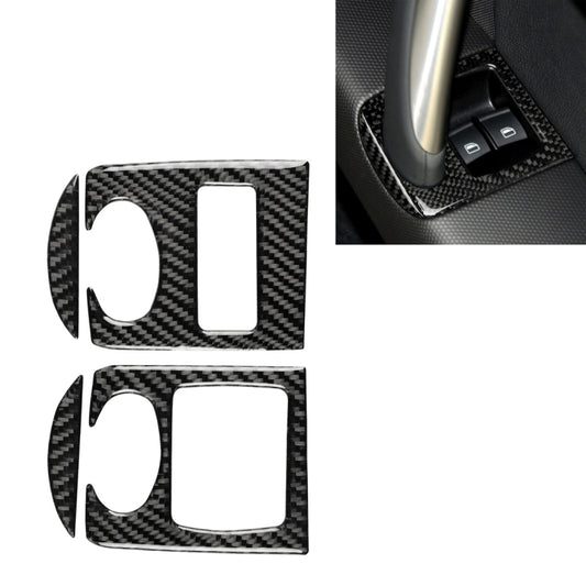 Carbon fiber patterned window switch panel decals, set of two, with cutouts