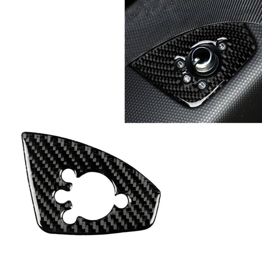 Car door button overlay sticker with carbon fiber texture, for Audi, left side