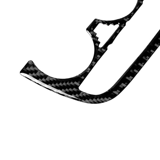 Carbon fiber look curved trim strip, black woven pattern, with mounting cutouts