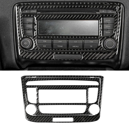 Carbon-fiber style air conditioning/CD panel trim sticker for car dashboard center