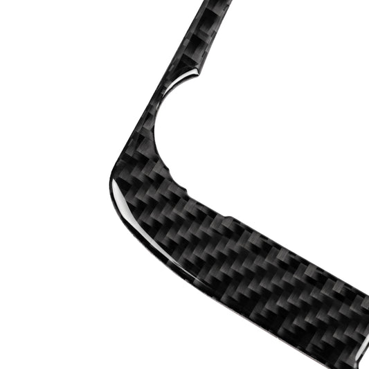 Black carbon-fiber weave trim strip with curved edge detail