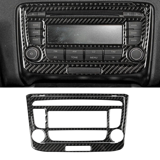 Carbon-fiber style air conditioning/CD panel trim sticker for car dashboard center