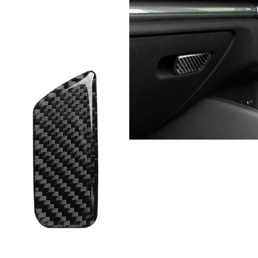 Black carbon fiber hand box switch trim sticker, right-drive passenger side