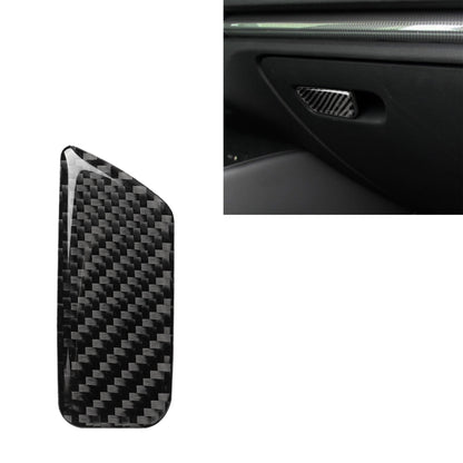 Carbon fiber-look decorative sticker for car hand box switch, black textured panel
