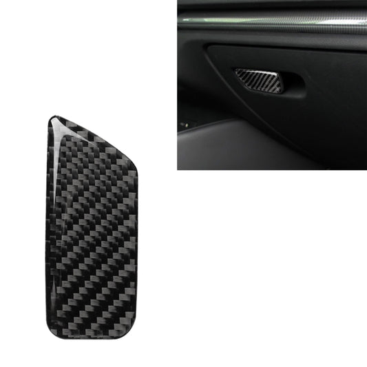 Carbon fiber-look decorative sticker for car hand box switch, black textured panel