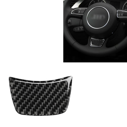 Carbon fiber steering wheel accent sticker on spoke, black woven texture