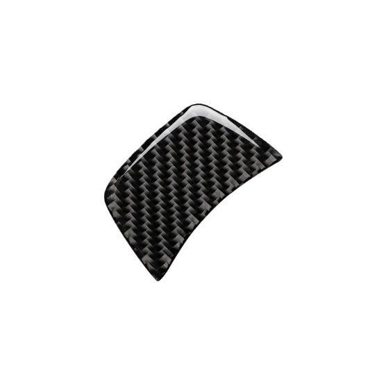Black carbon fiber corner trim sticker with glossy woven texture