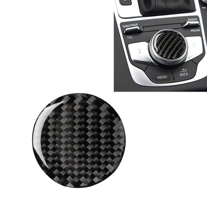 Carbon fiber central control knob sticker, round black weave disc