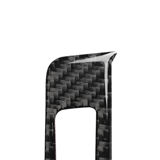 Carbon fiber gear shift frame sticker, angled view of rectangular bezel
