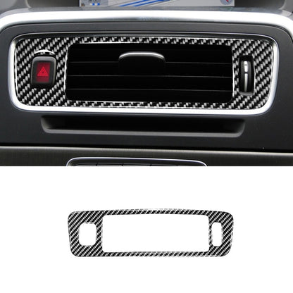 Carbon fiber center console air vent trim sticker with red hazard button