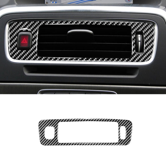 Carbon fiber center console air vent trim sticker with red hazard button